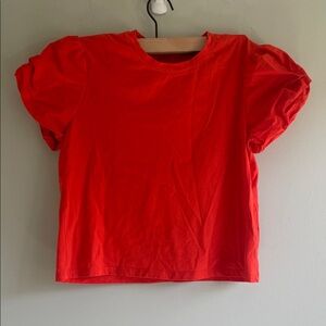 Zara red puff sleeve size S